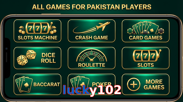 Main screen of Lucky102 games page for PK players